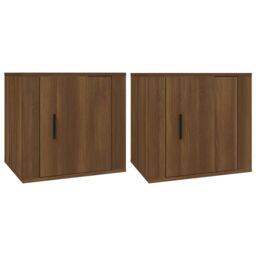 Berkfield Home Bedside Cabinets 2 pcs Brown Oak 50x39x47 cm - Size: 50 x 39 x 47 cm - thumbnail 2