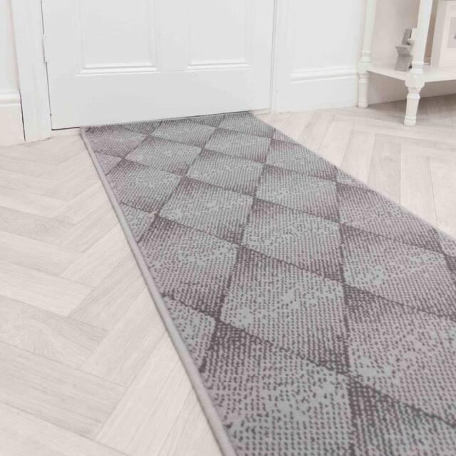 runrug Hallway Carpet Runner Rug - Soft & Comfy, 9mm - 'Harlequin' in Grey - Size: 60 cm x 150 cm - image 1