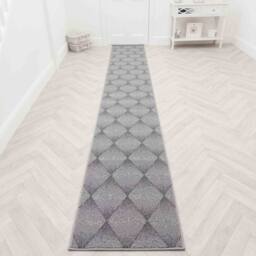 runrug Hallway Carpet Runner Rug - Soft & Comfy, 9mm - 'Harlequin' in Grey - Size: 60 cm x 150 cm - thumbnail 7