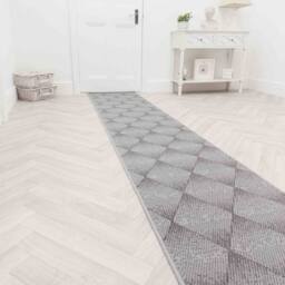 runrug Hallway Carpet Runner Rug - Soft & Comfy, 9mm - 'Harlequin' in Grey - Size: 60 cm x 150 cm - thumbnail 3