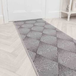 runrug Hallway Carpet Runner Rug - Soft & Comfy, 9mm - 'Harlequin' in Grey - Size: 60 cm x 150 cm - thumbnail 1
