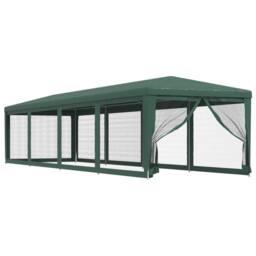 Berkfield Home Party Tent with 10 Mesh Sidewalls Green 3x12 m HDPE - thumbnail 1