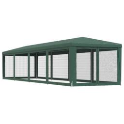 Berkfield Home Party Tent with 10 Mesh Sidewalls Green 3x12 m HDPE - thumbnail 5