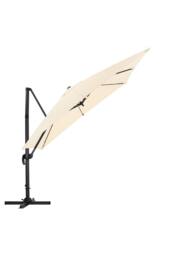 Living and Home 3m W x 3m D Large Square Canopy Rotating Outdoor Cantilever Parasol with Plastic Base in Beige - thumbnail 5