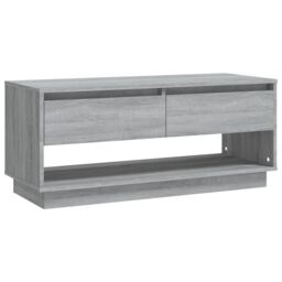 Berkfield Home TV Cabinet Grey Sonoma 102x41x44 cm Engineered Wood - Size: 102 x 41 x 44 cm - thumbnail 2