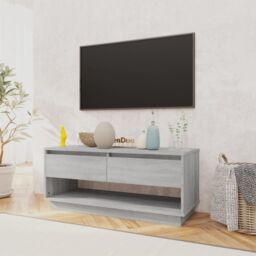 Berkfield Home TV Cabinet Grey Sonoma 102x41x44 cm Engineered Wood - Size: 102 x 41 x 44 cm - thumbnail 3