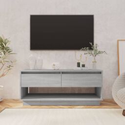 Berkfield Home TV Cabinet Grey Sonoma 102x41x44 cm Engineered Wood - Size: 102 x 41 x 44 cm - thumbnail 1