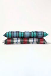 Homescapes 4 Pack Seat Pads Cotton Macduff Tartan Indoor Outdoor Garden Cushion, 40cm in Red - Size: 40 cm x 40 cm - thumbnail 8