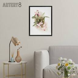 "Artery8 F Sander Laelia Autumnalis Xanthotropis Orchid Framed Canvas Art Print - Size: W12"" x H16""" - thumbnail 3