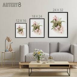"Artery8 F Sander Laelia Autumnalis Xanthotropis Orchid Framed Canvas Art Print - Size: W12"" x H16""" - thumbnail 4