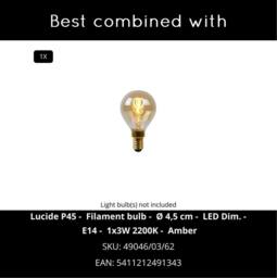 Lucide 'POSSIO' Dimmable Indoor Scandinavian Style Decor Wall Lamp 1xE14 in Brown - thumbnail 5