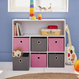 sweeek Children's storage unit with 6 baskets in Pink - thumbnail 4