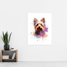 "Artery8 Wall Art Print Yorkshire Terrier Lovers Gift Watercolour Pet Portrait Painting Artwork Poster - Size: W18"" x H24""" - thumbnail 4