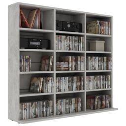 Berkfield Home CD Cabinet Concrete Grey 102x23x89.5 cm Engineered Wood - thumbnail 3