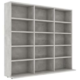 Berkfield Home CD Cabinet Concrete Grey 102x23x89.5 cm Engineered Wood - thumbnail 2