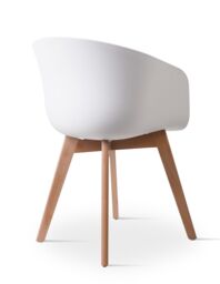 Nordlys Set of 4 Scandinavian Dining Chairs Wooden Legs in White - thumbnail 5