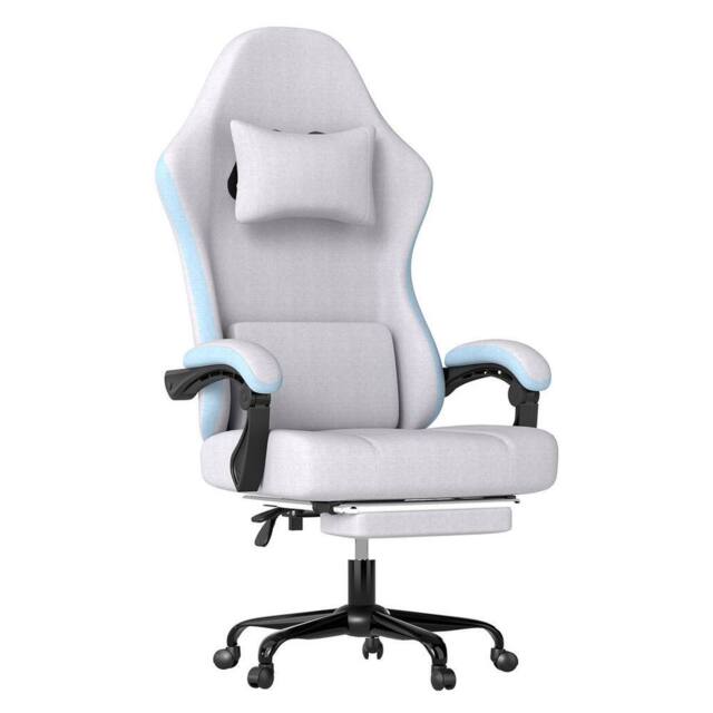 Levede Office Desk Chair Fabric Gaming Recliner Adjustable Height Swivel in Grey - image 1