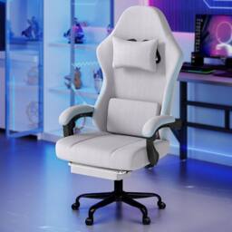 Levede Office Desk Chair Fabric Gaming Recliner Adjustable Height Swivel in Grey - thumbnail 3