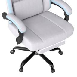 Levede Office Desk Chair Fabric Gaming Recliner Adjustable Height Swivel in Grey - thumbnail 6