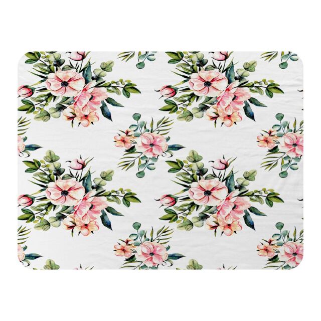 Benjamin Tate Design Watercolour Plants Blanket in Natural - Size: 120 cm x 150 cm - image 1