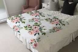 Benjamin Tate Design Watercolour Plants Blanket in Natural - Size: 120 cm x 150 cm - thumbnail 3