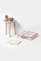 Homescapes Cotton Osaka Green Stripes Floor Cushion - Size: 50 cm x 50 cm - thumbnail 2