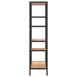 Berkfield Home Book Shelf 80x30x120 cm Steel & Engineered Wood in Brown - Size: 80 x 30 x 120 cm - thumbnail 4