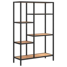 Berkfield Home Book Shelf 80x30x120 cm Steel & Engineered Wood in Brown - Size: 80 x 30 x 120 cm - thumbnail 2