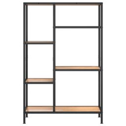 Berkfield Home Book Shelf 80x30x120 cm Steel & Engineered Wood in Brown - Size: 80 x 30 x 120 cm - thumbnail 3