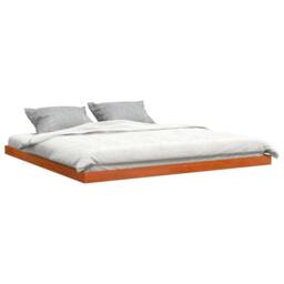 Berkfield Home Bed Frame without Mattress Wax Brown 200x200 cm Solid Wood Pine - thumbnail 3