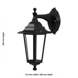 First Choice Lighting Cumbria - Black with Clear Six Sided IP44 Outdoor Downward Wall Light - thumbnail 4