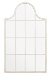 "MirrorOutlet White Metal Framed Arched Garden Wall Mirror 41"" X 24"" (104CM X 62CM) - Size: 1 Pack" - thumbnail 3