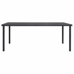 Berkfield Home Outdoor Dining Table Anthracite 190x90x74 cm Steel in Black - Size: 190 x 90 x 74 cm - thumbnail 1
