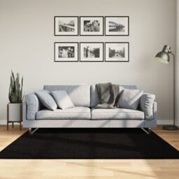 Berkfield Home Rug HUARTE Short Pile Soft & Washable Black 160x160 cm - Size: Medium - thumbnail 1