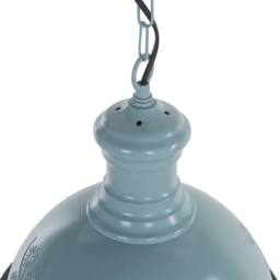 Wyld and Coco Cobalt Blue Round Metal Pendant Lamp with Raised Flower Detail - thumbnail 5