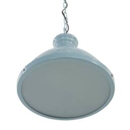 Wyld and Coco Cobalt Blue Round Metal Pendant Lamp with Raised Flower Detail - thumbnail 3