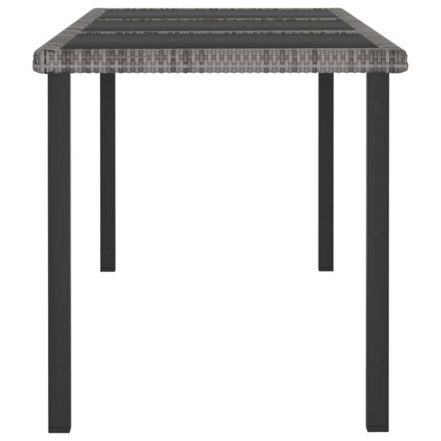 Berkfield Home Durable Garden Dining Table Grey 180x70x73 cm Poly Rattan - Size: 180 x 70 x 73 cm - image 1