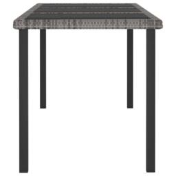 Berkfield Home Durable Garden Dining Table Grey 180x70x73 cm Poly Rattan - Size: 180 x 70 x 73 cm - thumbnail 1