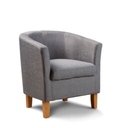 Home Source Bedford Small Padded Occasional Accent Tub Chair in Grey - thumbnail 4