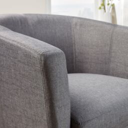 Home Source Bedford Small Padded Occasional Accent Tub Chair in Grey - thumbnail 2