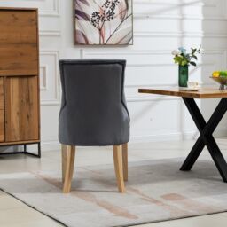 Artemis Home Ravenna Velvet Dining Chairs - Set of 2 in Grey - thumbnail 6