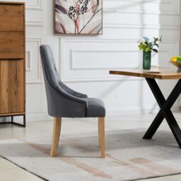 Artemis Home Ravenna Velvet Dining Chairs - Set of 2 in Grey - thumbnail 4