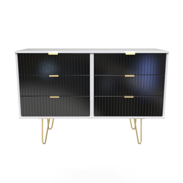 Ready Assembled 2 U Bexley 6 Drawer Wide Chest (Ready Assembled) in True Black - image 1