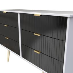Ready Assembled 2 U Bexley 6 Drawer Wide Chest (Ready Assembled) in True Black - thumbnail 4