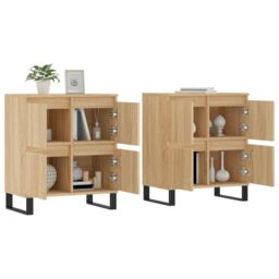 Berkfield Home Sideboards 2 pcs Sonoma Oak Engineered Wood in Brown - thumbnail 3