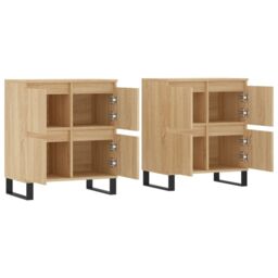 Berkfield Home Sideboards 2 pcs Sonoma Oak Engineered Wood in Brown - thumbnail 4