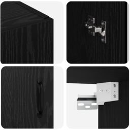 Berkfield Home Hanging Wall Cabinet Black 69.5 x 34 x 90 cm Engineered wood - thumbnail 9