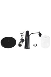 Living and Home Black Industrial Floor Lamp - Modern Glass Shade Design - thumbnail 7