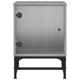 Berkfield Home Elegant Bedside Cabinets with Glass Doors 2 pcs Grey Sonoma 35x37 - thumbnail 7