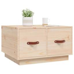 Berkfield Home Coffee Table 60x53x35 cm Solid Wood Pine in Light Tan - Size: 60 x 53 x 35 cm - thumbnail 4